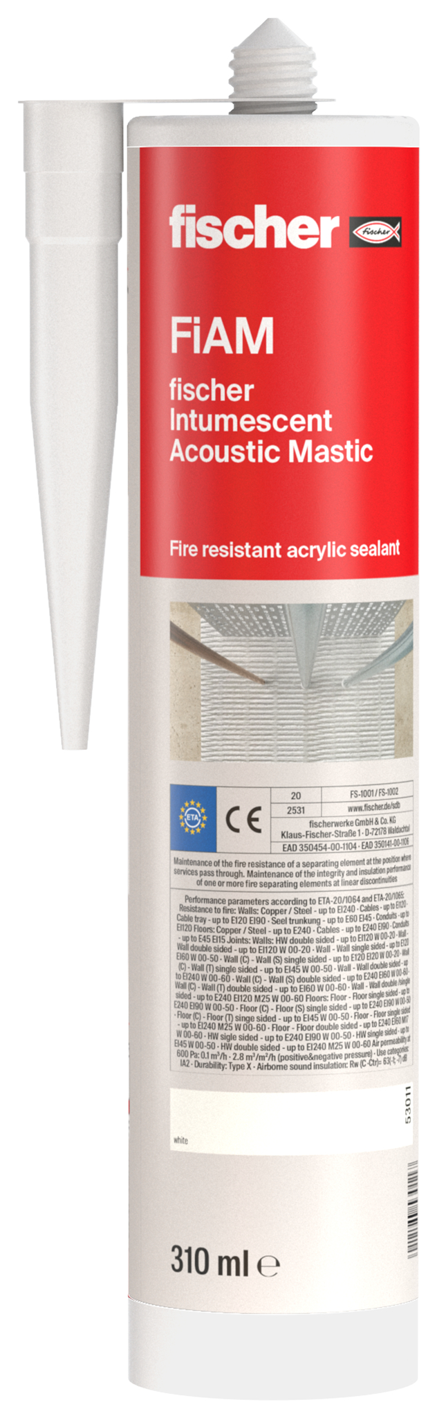 Fischer Protipožární akrylový tmel FiAM 310