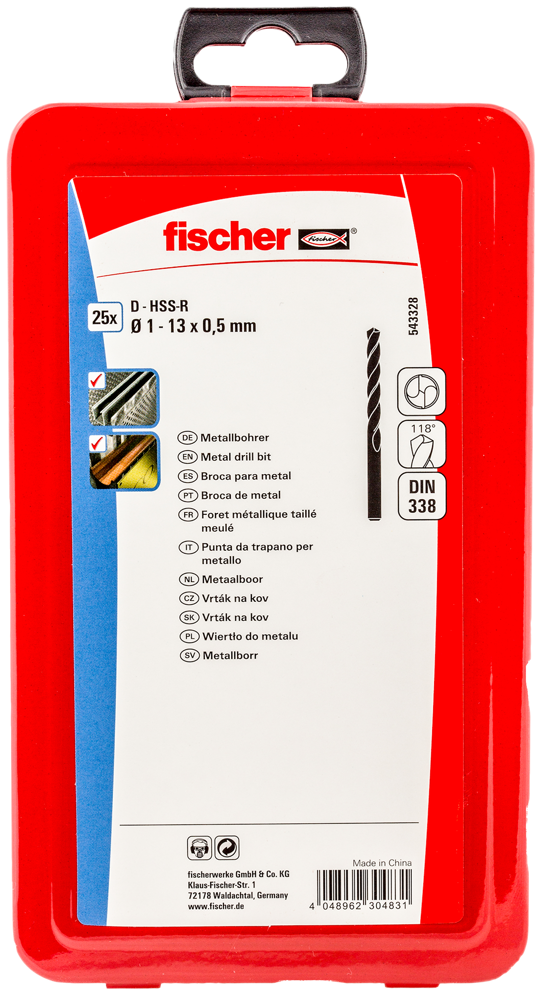 Sada vrtáků do kovu fischer HSS-R 1-13 mm (25 ks)