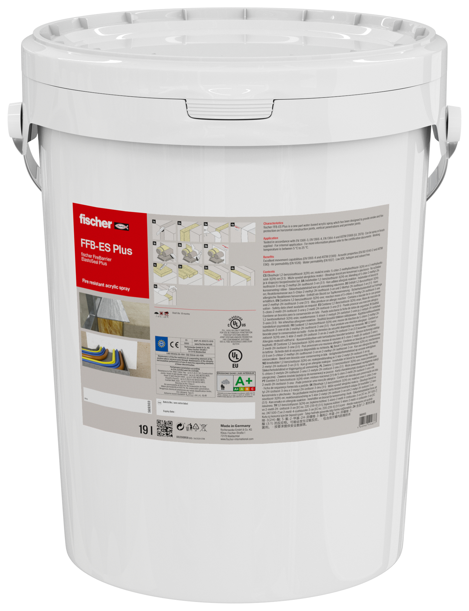 Fischer Protipožární elastický tmel FFB-ES Plus W bílý