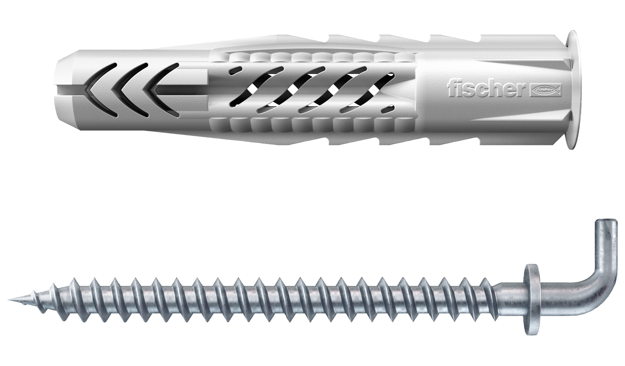 Hmoždinka plast UX 6x35 WH s límečkem a závitovou skobou